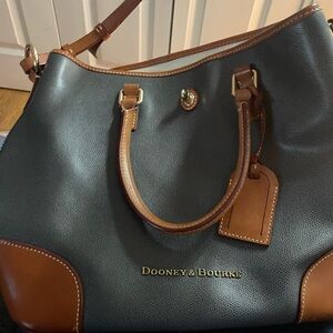 Dooney & Bourke Black and Tan Shoulder Bag